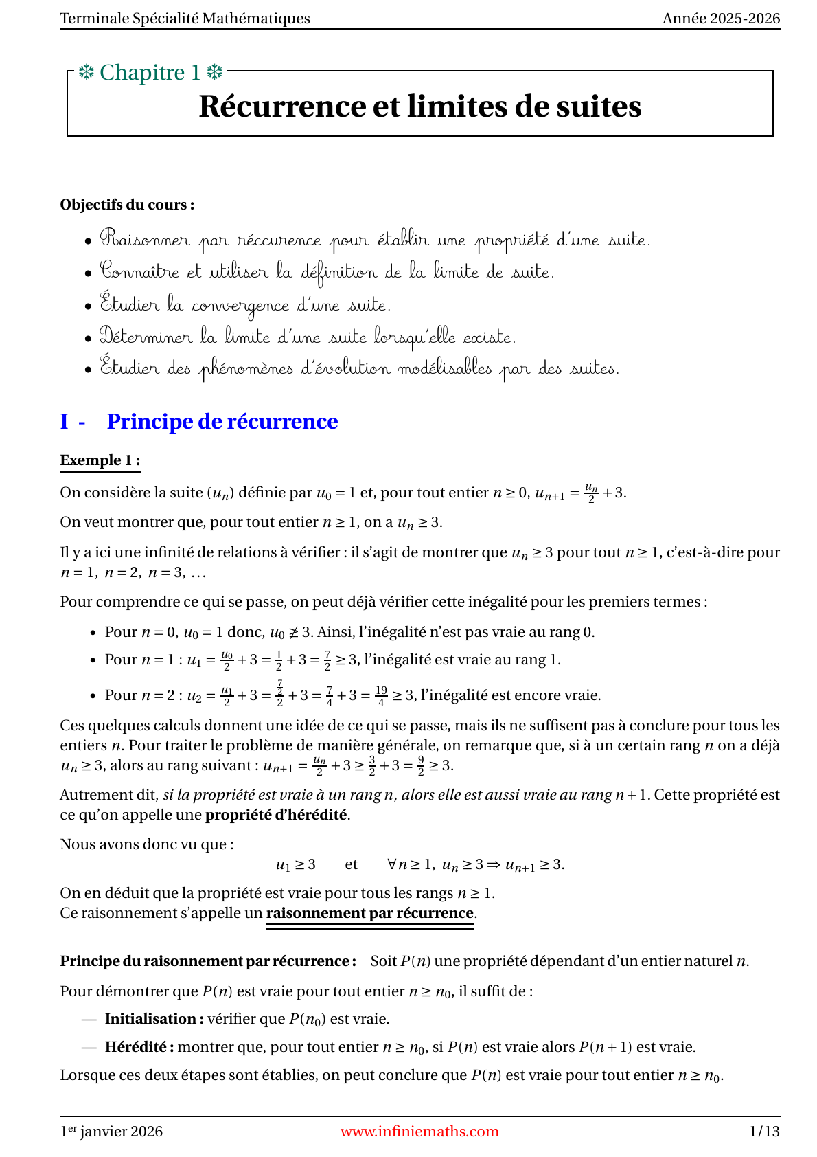 Cours
Terminale Chapitre 1 page 1