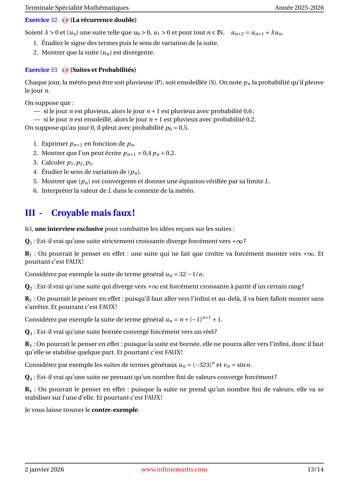 Cours
Terminale Chapitre 1 page 13